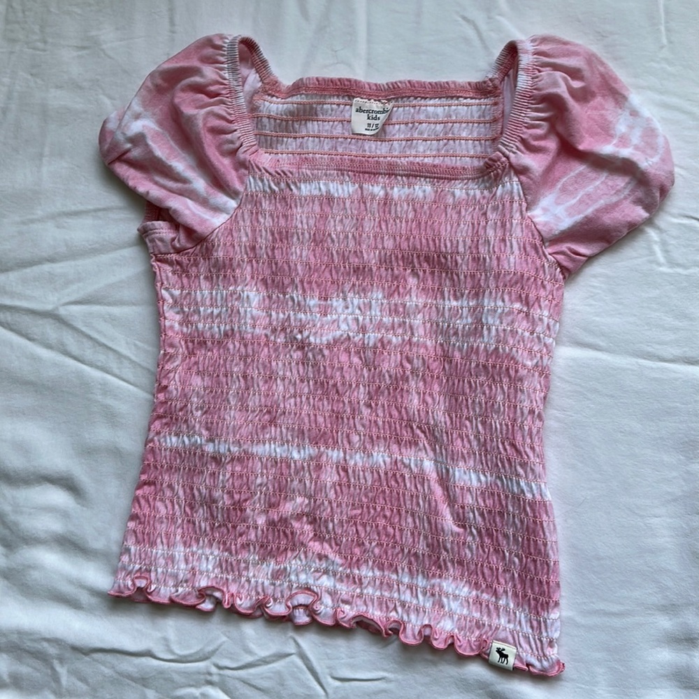 Ruffled pink tie-dye top